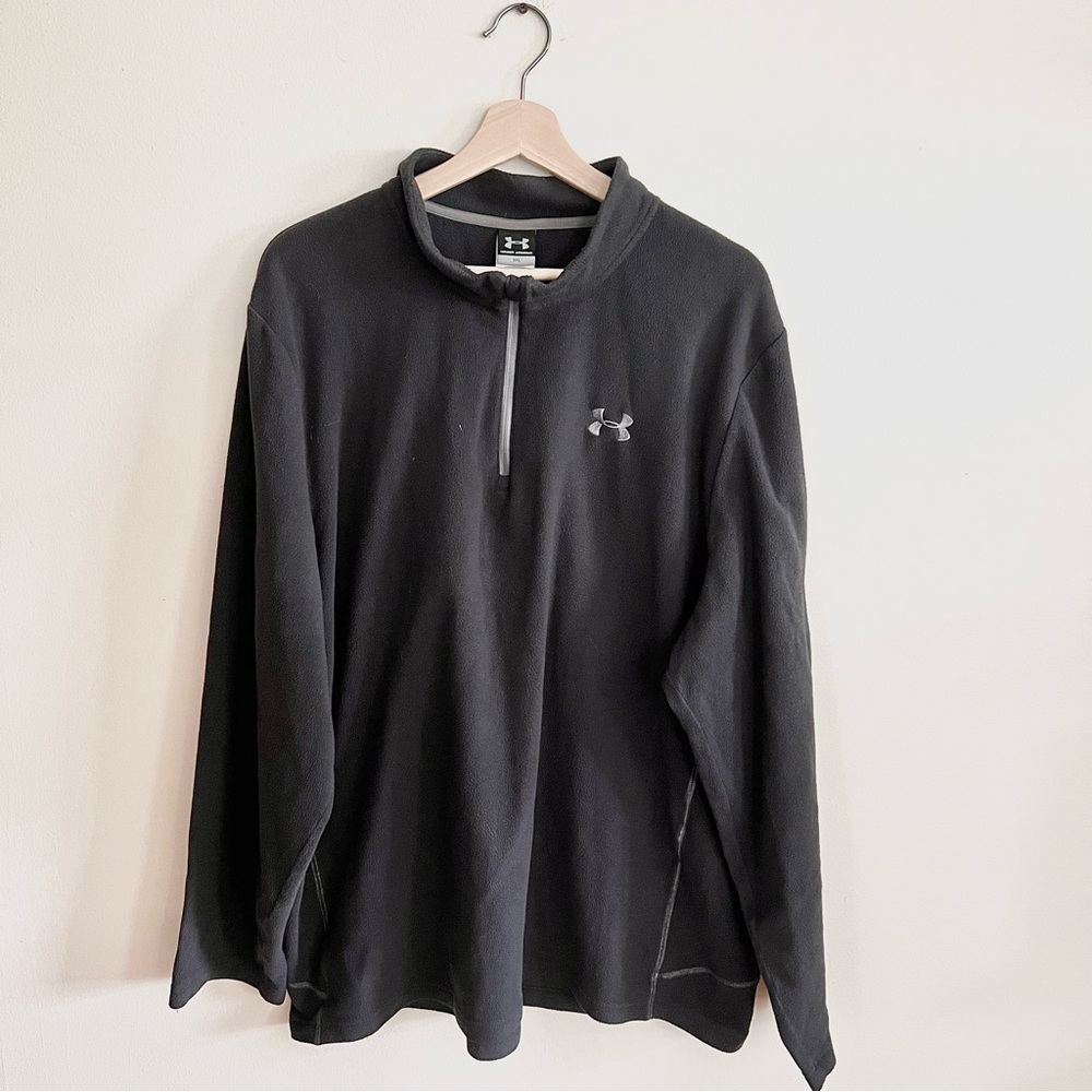 Under Armour Men Long Sleeve Zip Up Black Fleece Jacket Size XXL